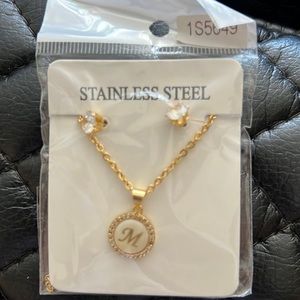 chain with stainless steel earrings